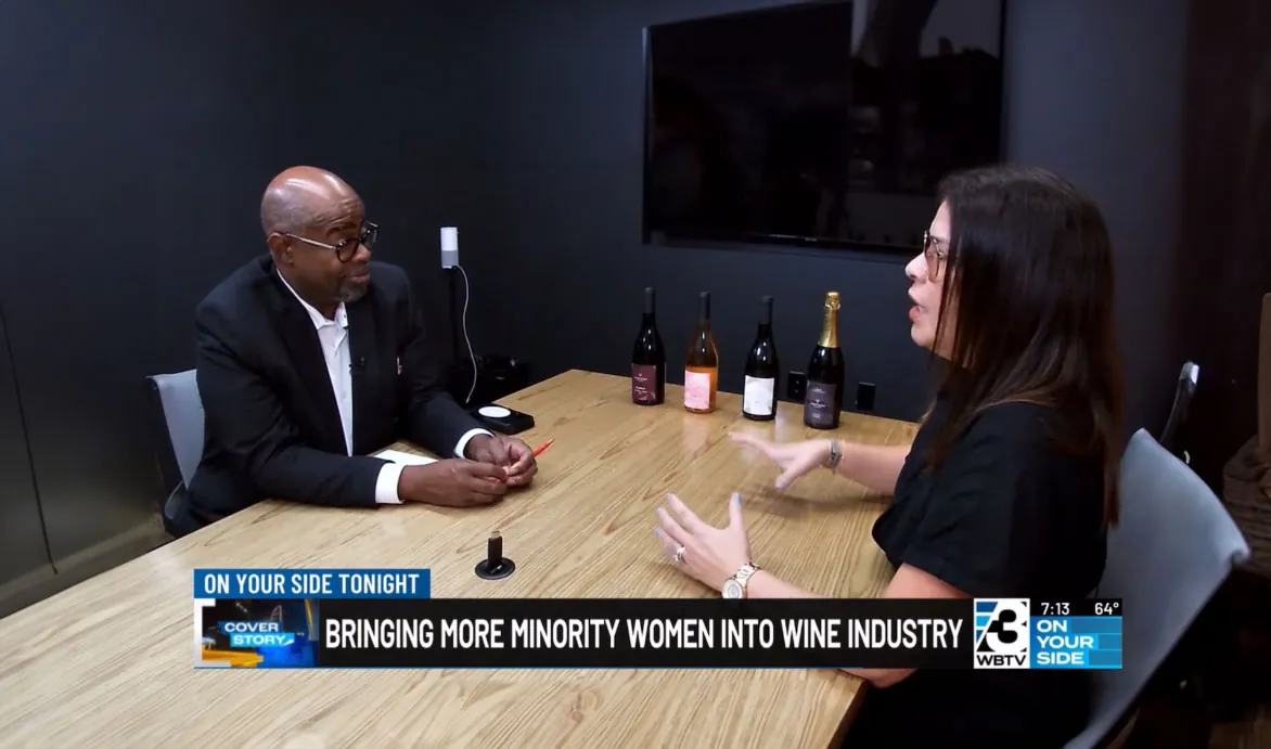 Interview with the founder of Partners & Grapes, the first Latina-owned organic wine brand in the Carolinas, featured on WBTV. The discussion highlights her journey as an entrepreneur and the focus on healthy, sustainable wines with USDA organic certification